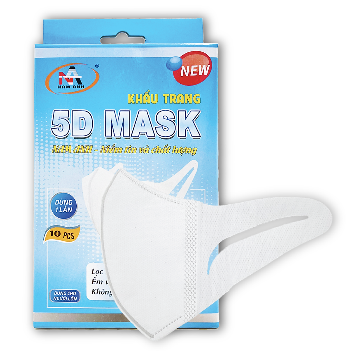 Khẩu trang FAMAPRO 5D Dây vải (HỘP GIẤY)