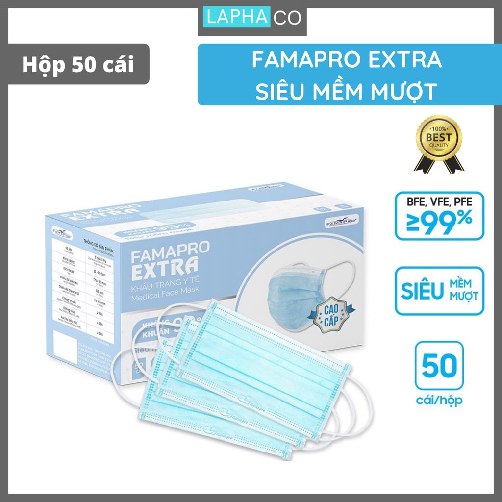 Khẩu trang y tế 4 lớp - FAMAPRO EXTRA